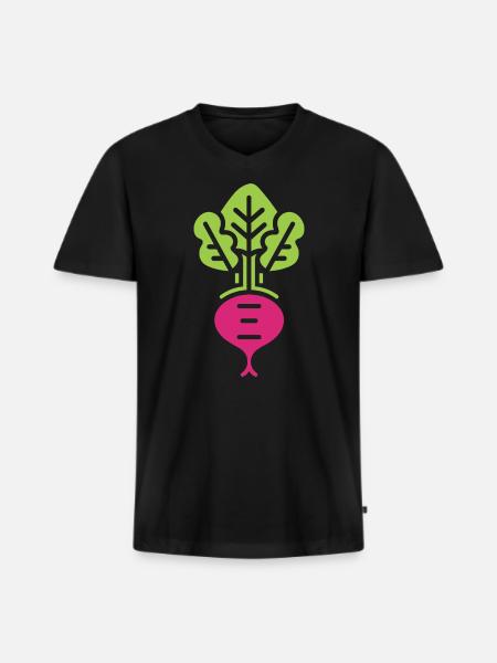 beet - Men's Premium Organic T-shirt with V-neck - black