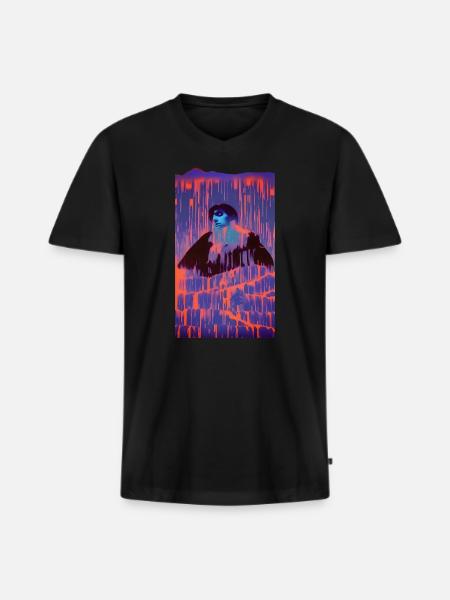 sleeping - Männer Premium Bio T-Shirt mit V-Ausschnitt - Schwarz