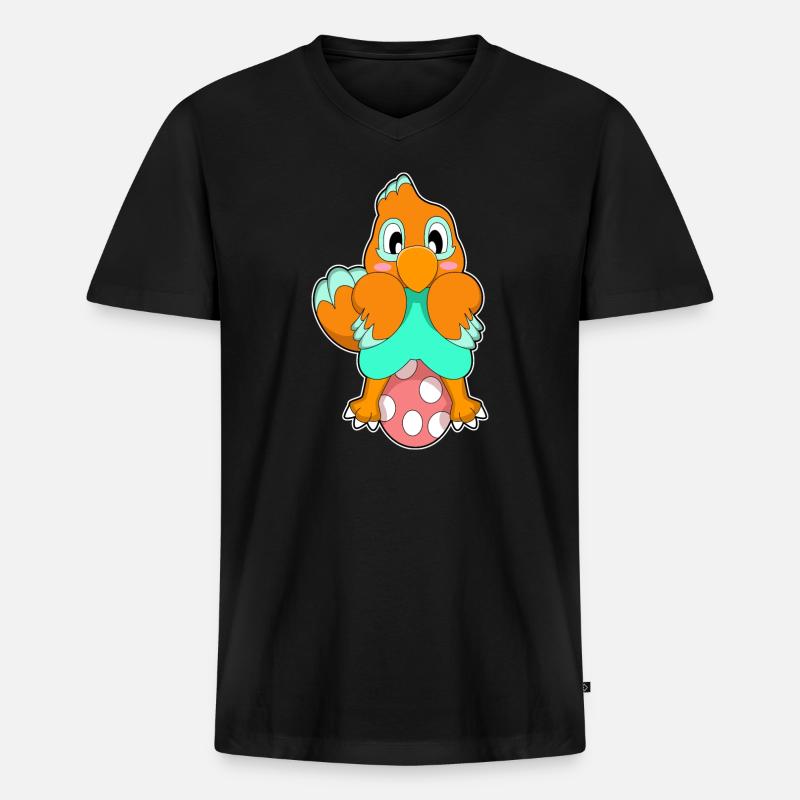 Papagei Ei - Männer Premium Bio T-Shirt mit V-Ausschnitt - Schwarz