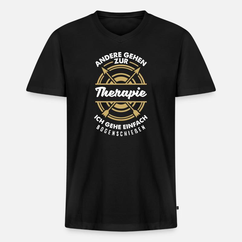 Ich gehe Bogenschießen - Männer Premium Bio T-Shirt mit V-Ausschnitt - Schwarz