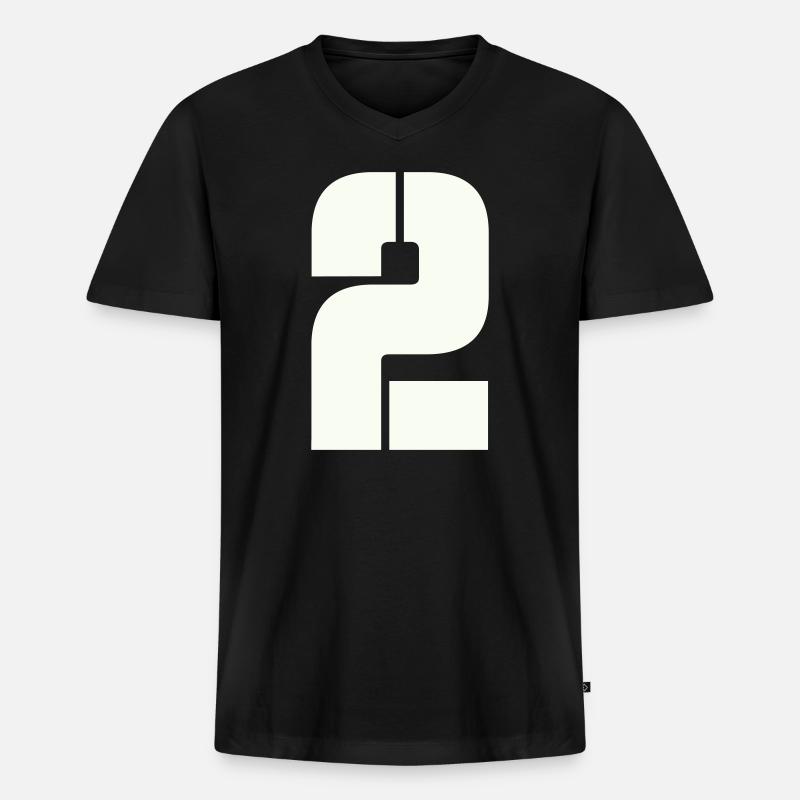 2 - Männer Premium Bio T-Shirt mit V-Ausschnitt - Schwarz