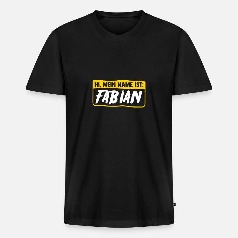 Fabian - Männer Premium Bio T-Shirt mit V-Ausschnitt - Schwarz
