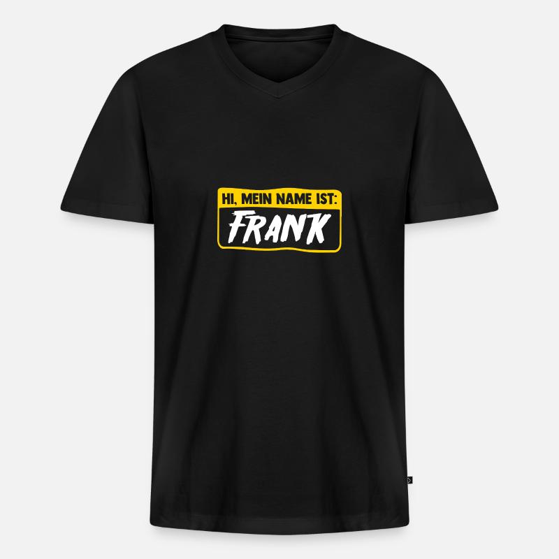 Frank - Männer Premium Bio T-Shirt mit V-Ausschnitt - Schwarz