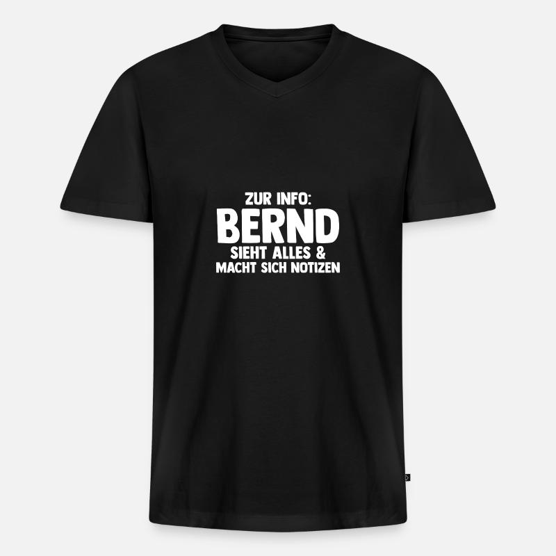 Bernd - Männer Premium Bio T-Shirt mit V-Ausschnitt - Schwarz