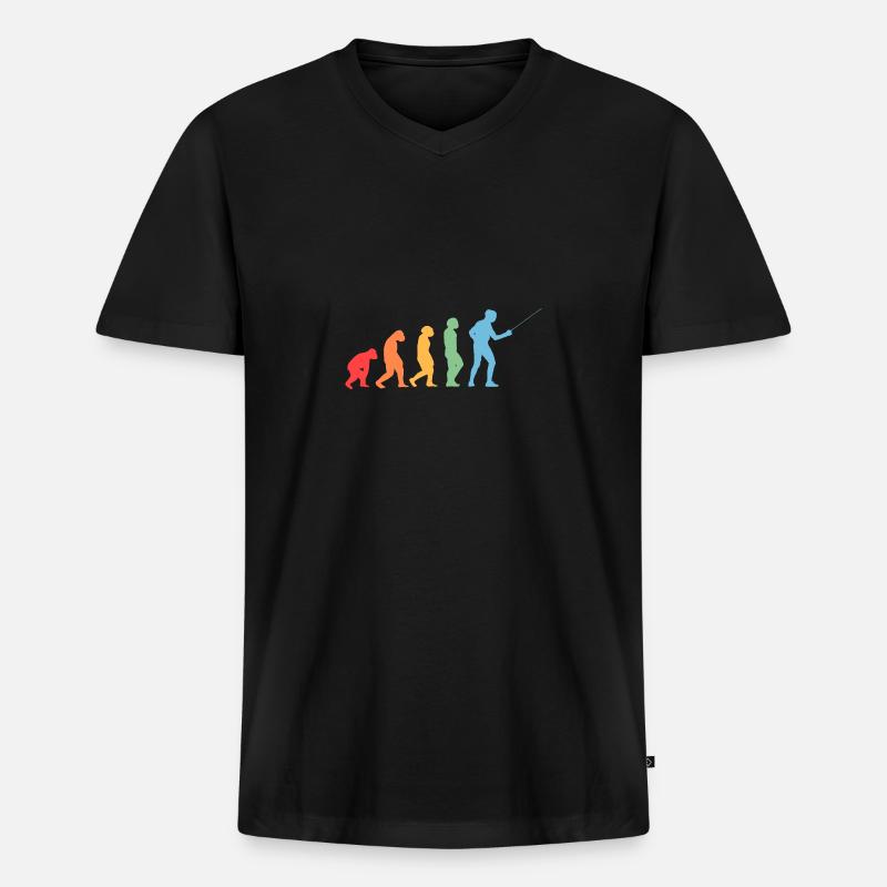 Fechter Evolution Fechten - Männer Premium Bio T-Shirt mit V-Ausschnitt - Schwarz