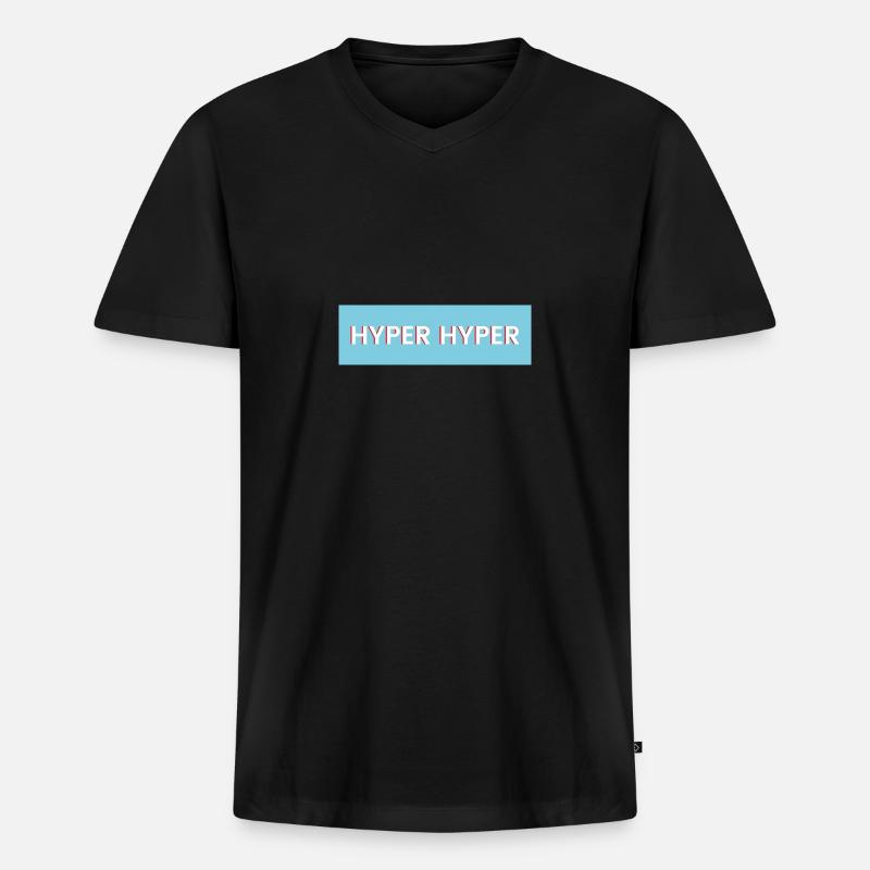 HYPER HYPER - Männer Premium Bio T-Shirt mit V-Ausschnitt - Schwarz