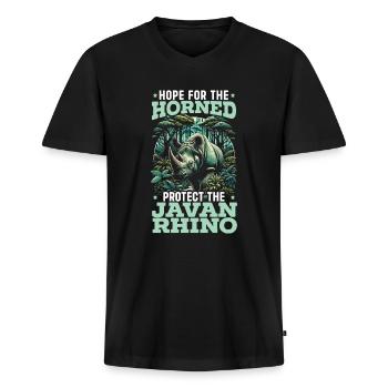Gefährdete Arten, Tierliebhaber, Tierschutz - Männer Premium Bio T-Shirt mit V-Ausschnitt - Schwarz - Vorne - Nico (187cm)