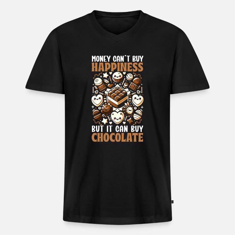 Ich Liebe - Männer Premium Bio T-Shirt mit V-Ausschnitt - Schwarz