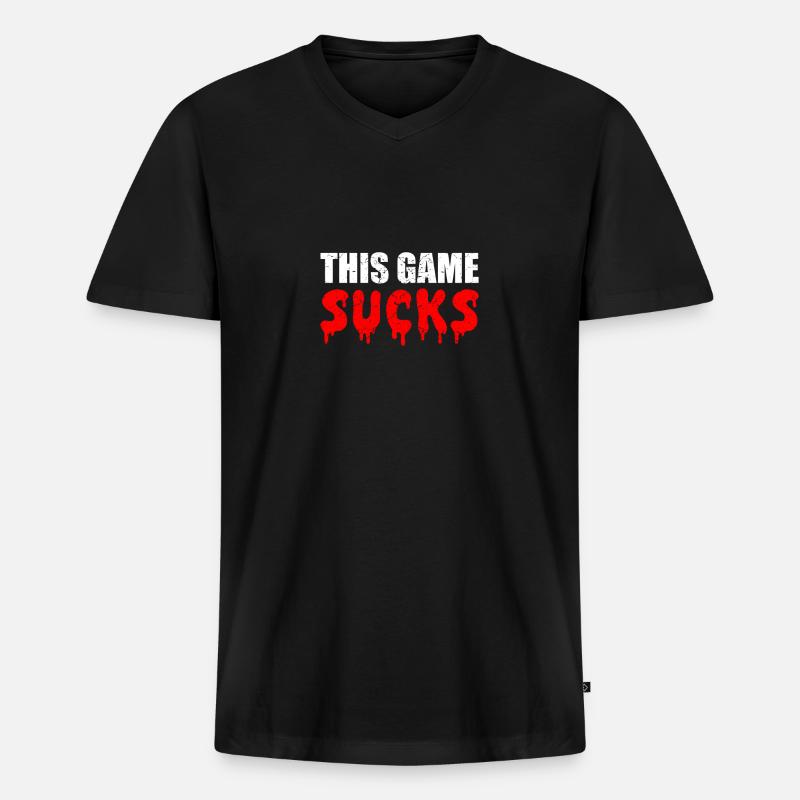 This game sucks - Männer Premium Bio T-Shirt mit V-Ausschnitt - Schwarz