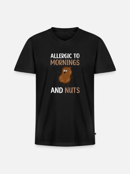 Allergy Nut Allergy Awareness Gift - Men's Premium Organic T-shirt with V-neck - black