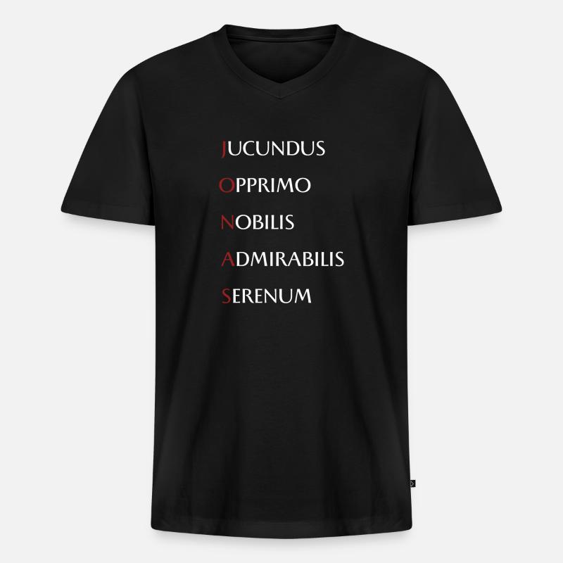 Jonas - Männer Premium Bio T-Shirt mit V-Ausschnitt - Schwarz