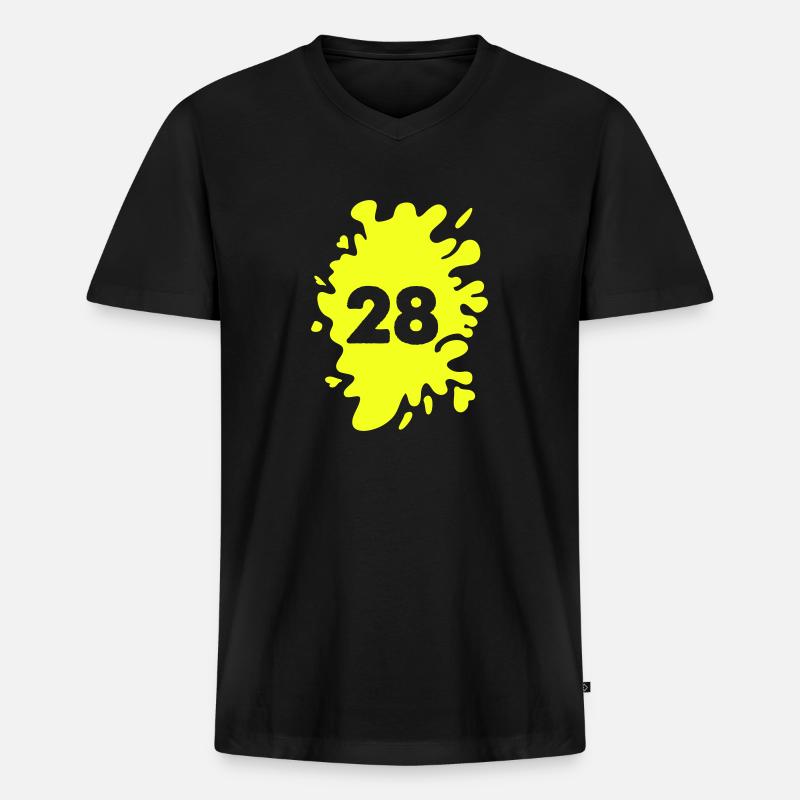 Klecks 28 - Männer Premium Bio T-Shirt mit V-Ausschnitt - Schwarz