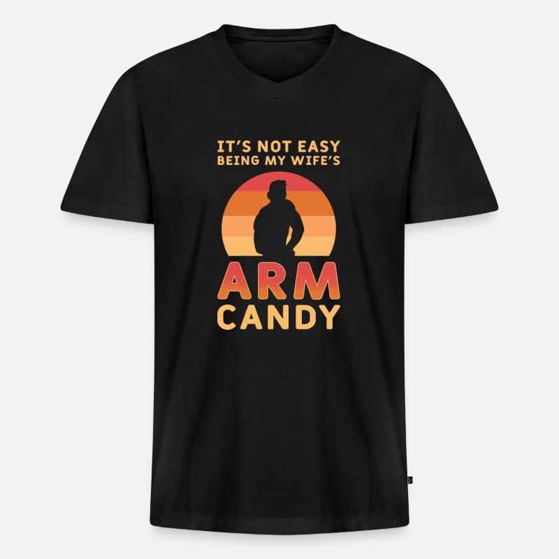 Arm Candy Ehemann - Männer Premium Bio T-Shirt mit V-Ausschnitt - Schwarz