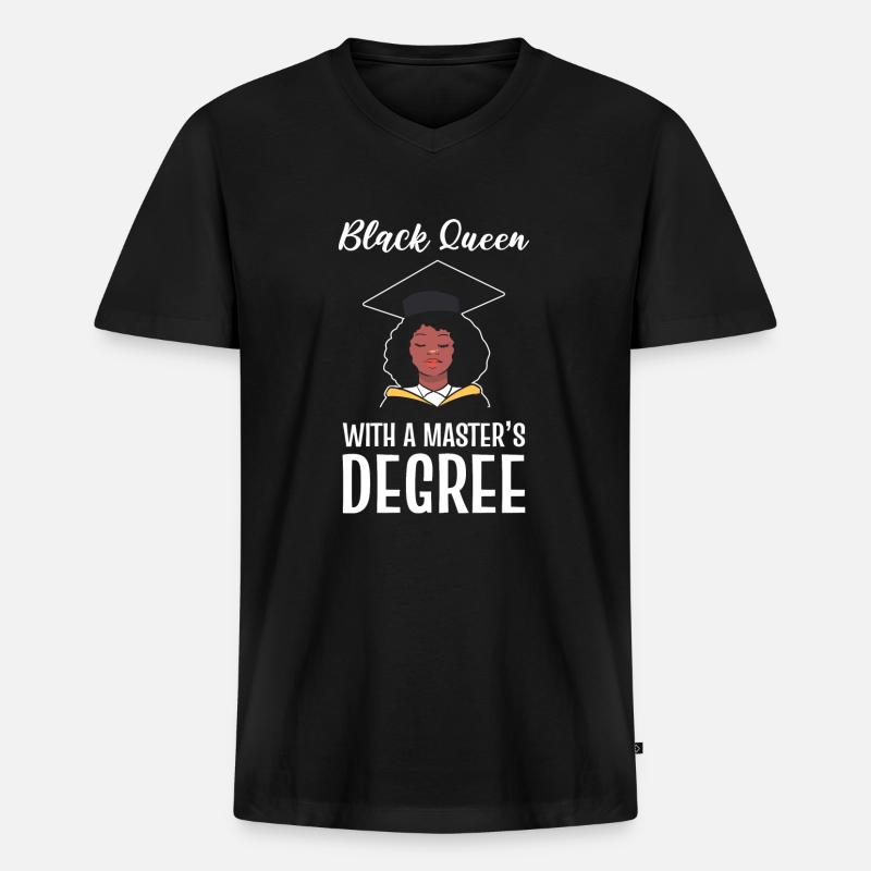 Master Studium Abschlussfeier - Männer Premium Bio T-Shirt mit V-Ausschnitt - Schwarz