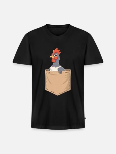 Auerhahn - Männer Premium Bio T-Shirt mit V-Ausschnitt - Schwarz