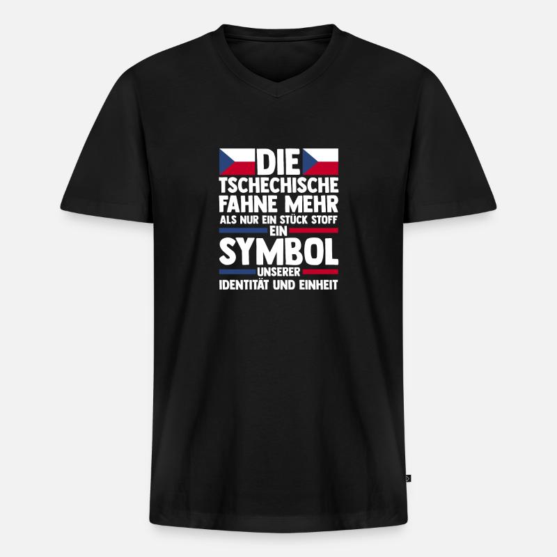 Tschechen Tschechisch Tschechien - Männer Premium Bio T-Shirt mit V-Ausschnitt - Schwarz