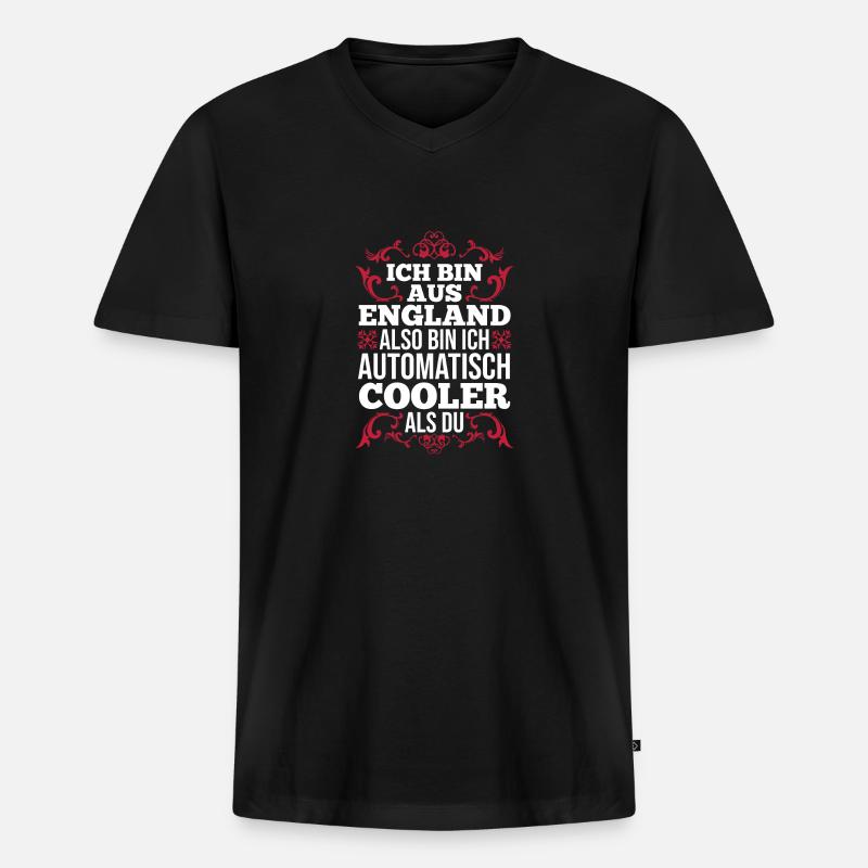 Großbritannien Engländer England - Männer Premium Bio T-Shirt mit V-Ausschnitt - Schwarz
