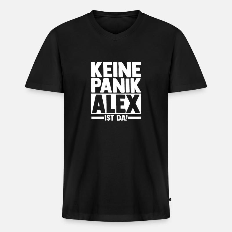 Alexander Alexandra Alexa Alex - Männer Premium Bio T-Shirt mit V-Ausschnitt - Schwarz