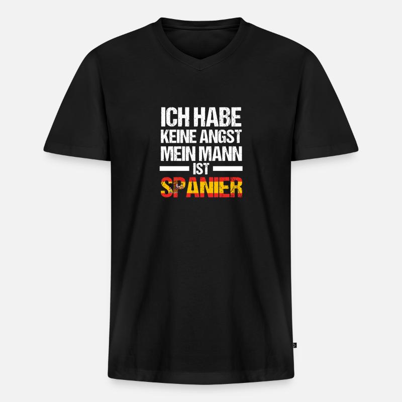 Spanier Spanien - Männer Premium Bio T-Shirt mit V-Ausschnitt - Schwarz