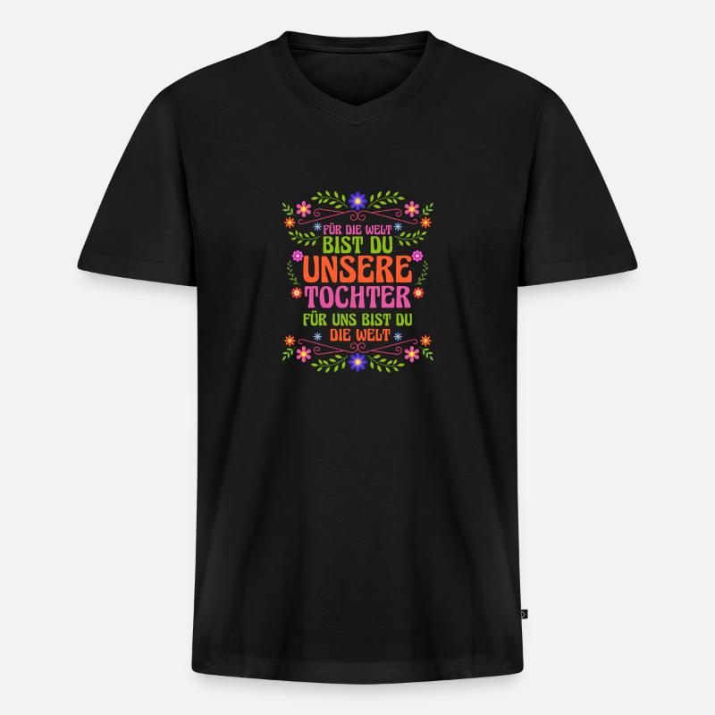 Töchter Tochter - Männer Premium Bio T-Shirt mit V-Ausschnitt - Schwarz