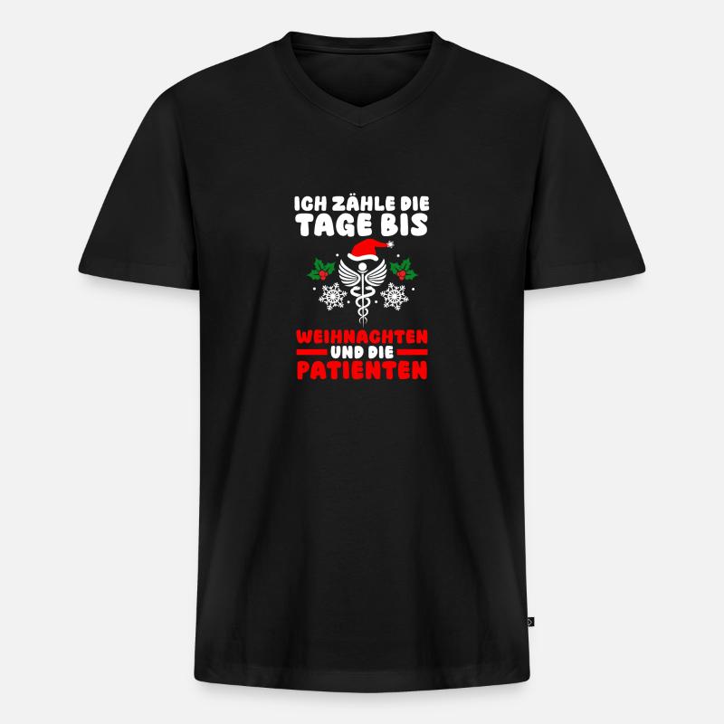 Weihnachtsmann Weihnachten Krankenschwester - Männer Premium Bio T-Shirt mit V-Ausschnitt - Schwarz