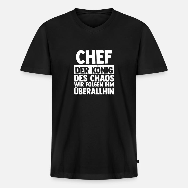 Teamleiter Chef Abschied - Männer Premium Bio T-Shirt mit V-Ausschnitt - Schwarz