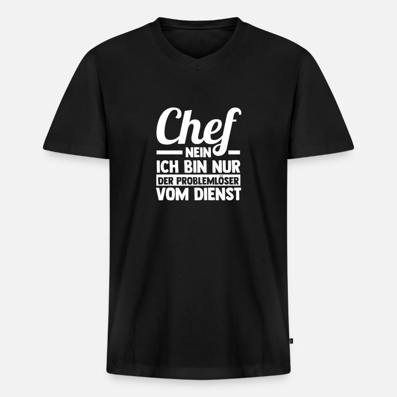 Teamleiter Chef Abschied - Männer Premium Bio T-Shirt mit V-Ausschnitt - Schwarz