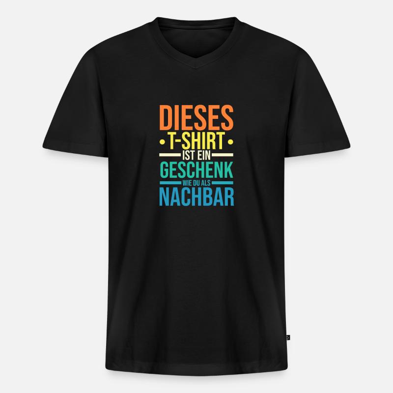 Nachbarschaft Bester Nachbar - Männer Premium Bio T-Shirt mit V-Ausschnitt - Schwarz