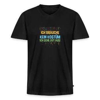 Karnevalskostüm Fasching Karneval - Männer Premium Bio T-Shirt mit V-Ausschnitt - Schwarz - Vorne - Nico (187cm)