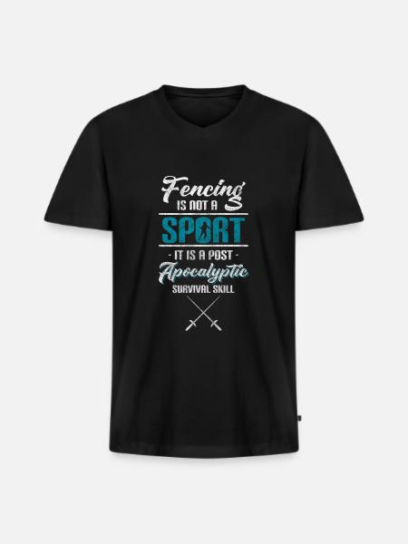 Fencing, combat, sport fencing - Men's Premium Organic T-shirt with V-neck - black