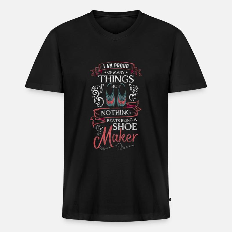 Schuhmacher Schuh Handwerker - Männer Premium Bio T-Shirt mit V-Ausschnitt - Schwarz