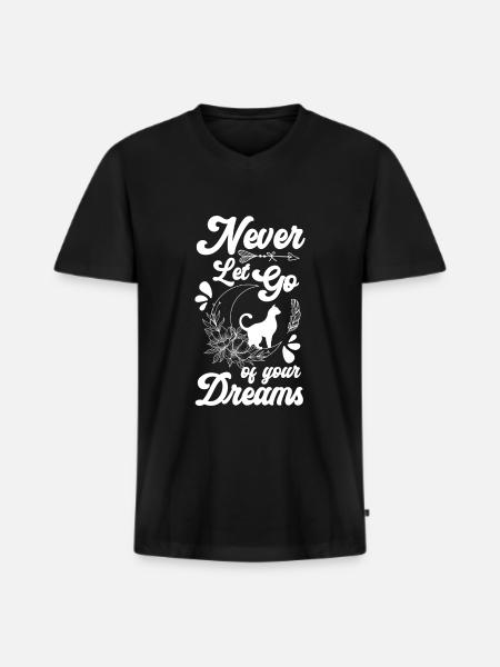 Attrape-rêves Plume Souhait Ésotérisme - T-shirt encolure en V Premium bio Homme - noir