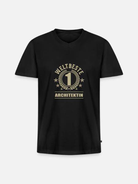Weltbeste Architektin - Männer Premium Bio T-Shirt mit V-Ausschnitt - Schwarz