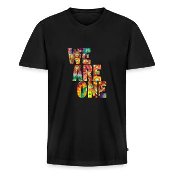 Goa Psytrance - Männer Premium Bio T-Shirt mit V-Ausschnitt - Schwarz - Vorne - Nico (187cm)