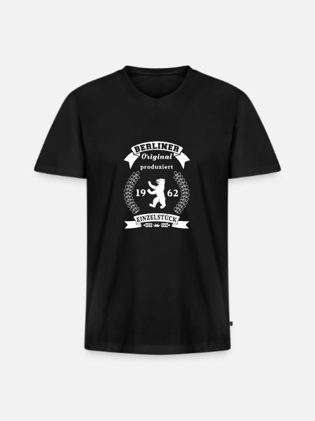 berliner_original_1962 - Männer Premium Bio T-Shirt mit V-Ausschnitt - Schwarz
