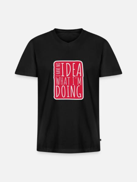 Aucune idée - T-shirt encolure en V Premium bio Homme - noir