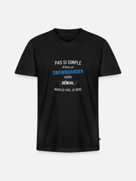 Toller Snowboarder - Männer Premium Bio T-Shirt mit V-Ausschnitt - Schwarz