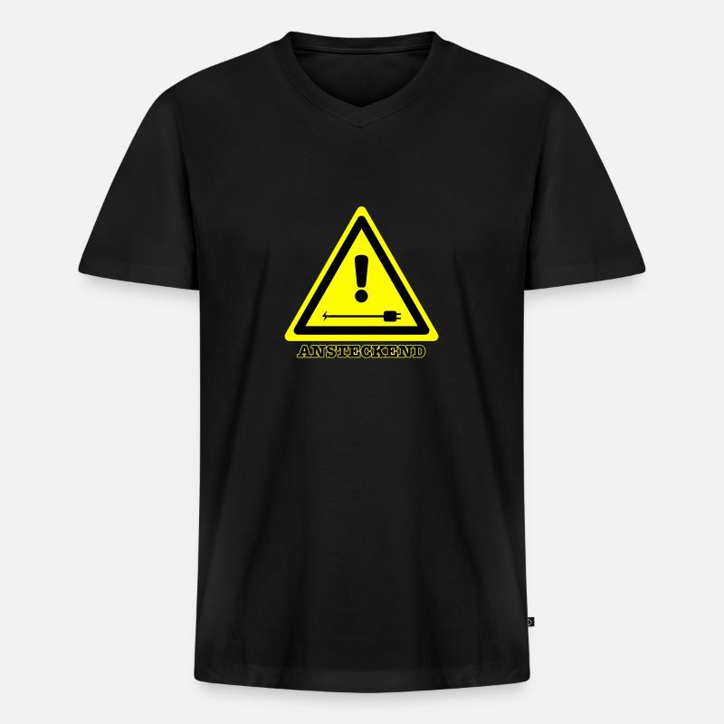 Ansteckend joke (DE) - Männer Premium Bio T-Shirt mit V-Ausschnitt - Schwarz