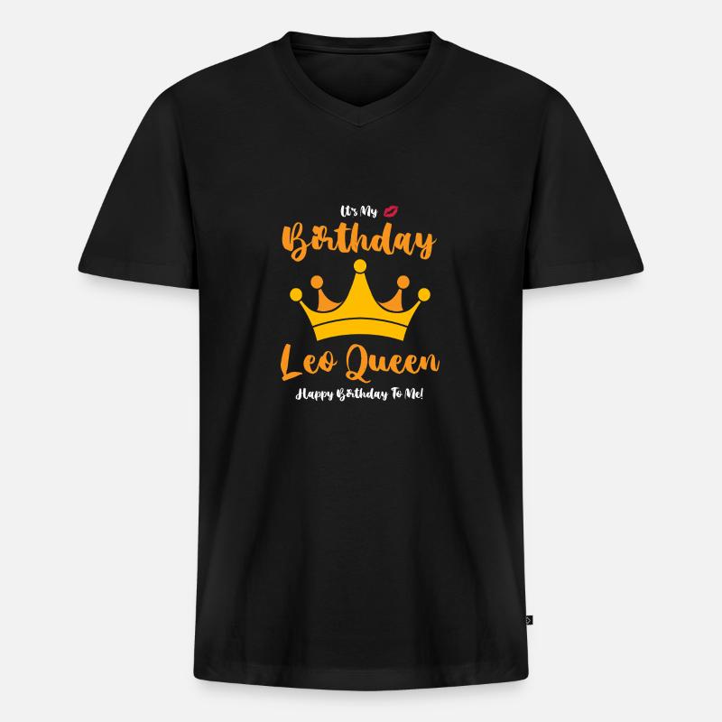 Sternzeichen Löwe - Männer Premium Bio T-Shirt mit V-Ausschnitt - Schwarz