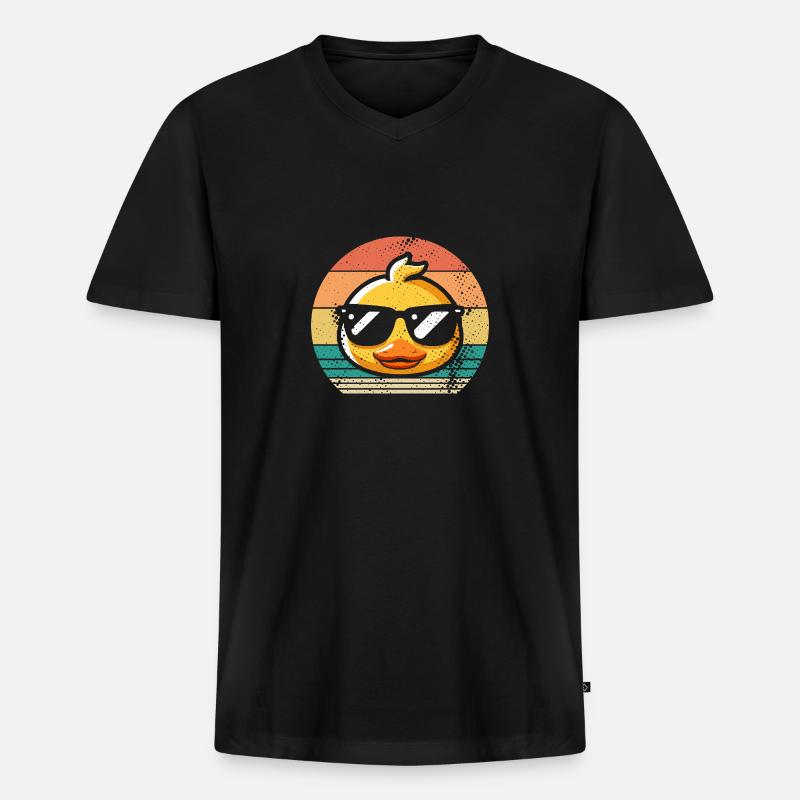 Enten - Männer Premium Bio T-Shirt mit V-Ausschnitt - Schwarz