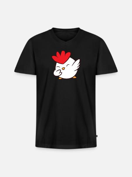 Chicken - Dab, dabbing, dabbing, dancing - Men's Premium Organic T-shirt with V-neck - black