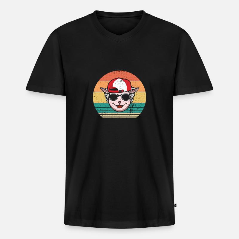Schäfer Schaf - Männer Premium Bio T-Shirt mit V-Ausschnitt - Schwarz