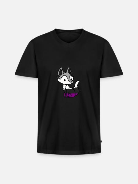 Asexueller Fuchs Ace Pride - Männer Premium Bio T-Shirt mit V-Ausschnitt - Schwarz
