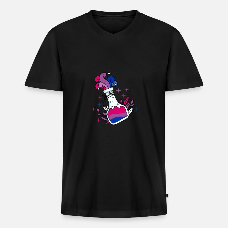 Bisexueller Trank Bisexual Pride - Männer Premium Bio T-Shirt mit V-Ausschnitt - Schwarz