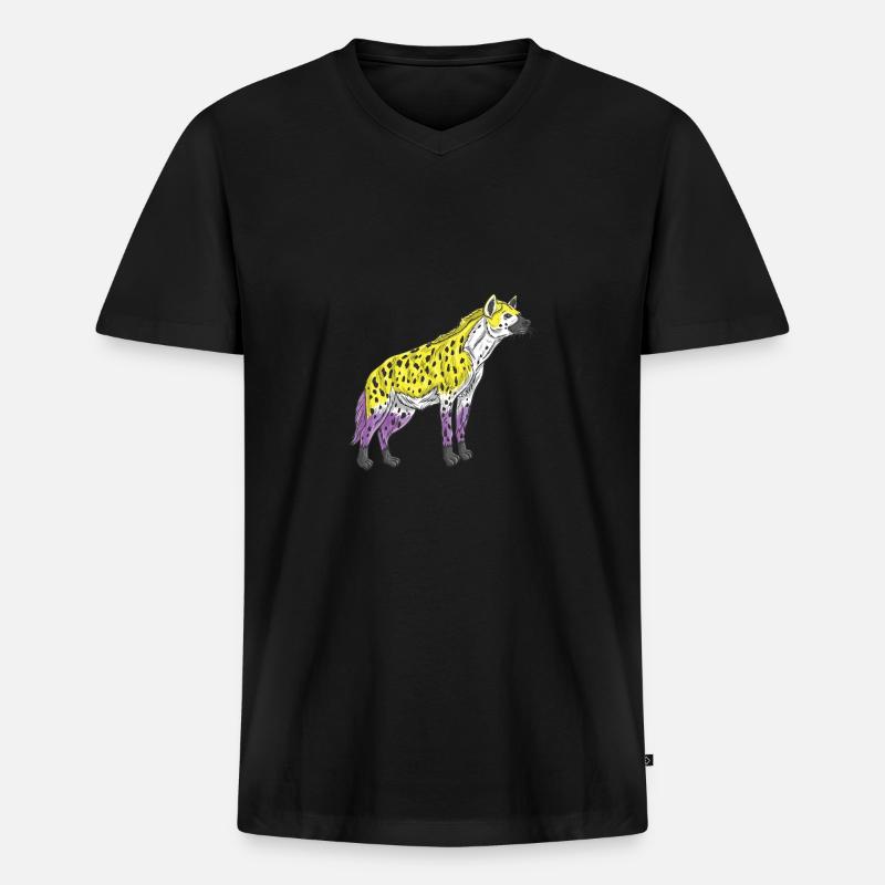 Hyena Non-binary pride Nonbinary Pride - Men's Premium Organic T-shirt with V-neck - black
