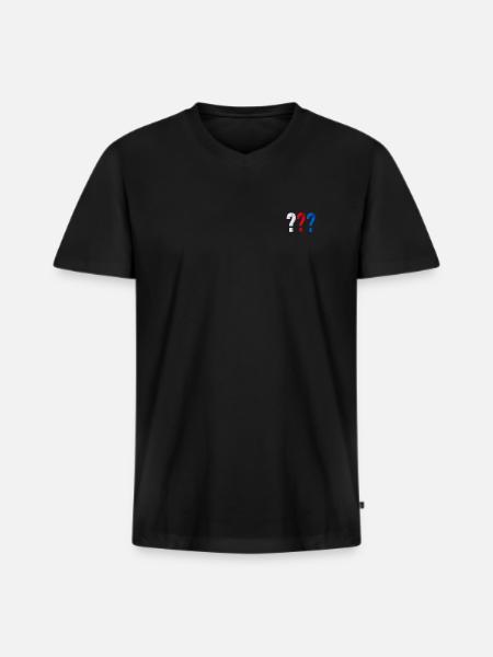 Die Drei ??? kleines Logo Stick - Männer Premium Bio T-Shirt mit V-Ausschnitt - Schwarz
