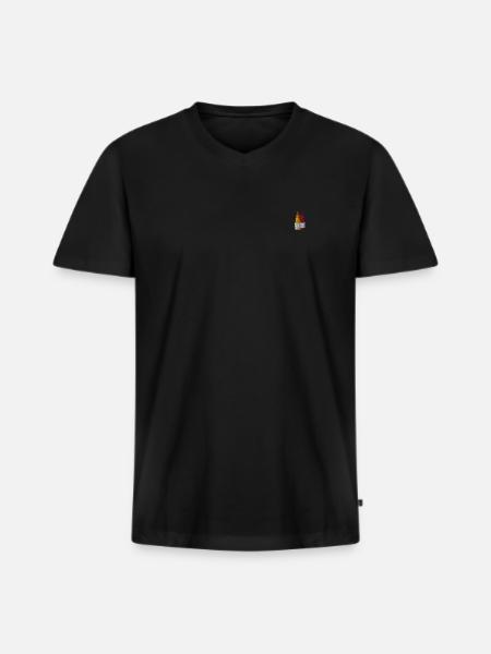 Ketchup and mustard embroidered - Men's Premium Organic T-shirt with V-neck - black