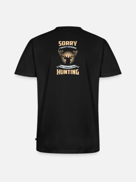 Funny Hunting - Männer Premium Bio T-Shirt mit V-Ausschnitt - Schwarz