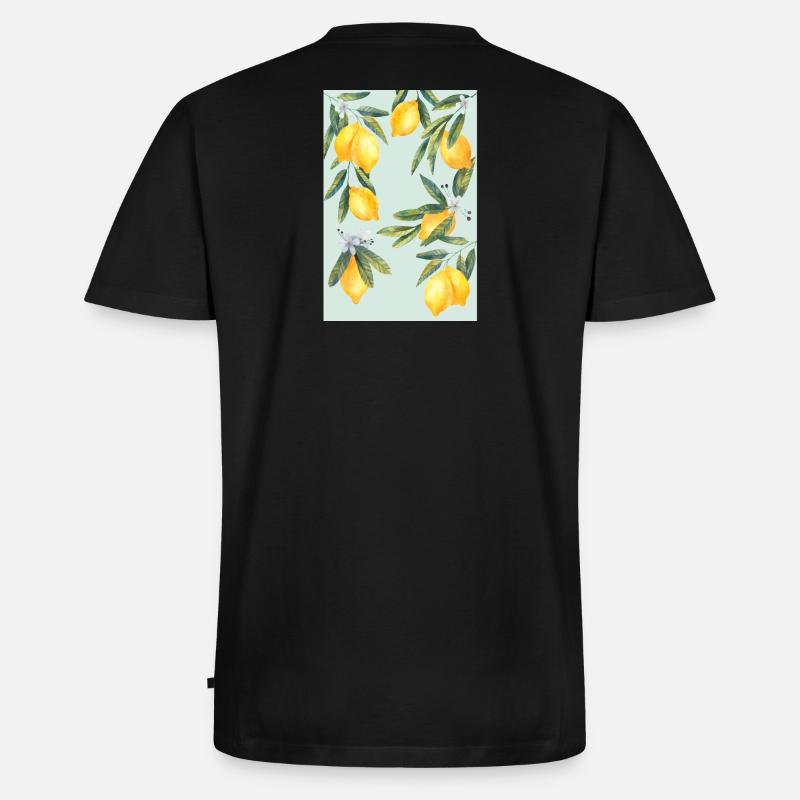 Zitronen - Männer Premium Bio T-Shirt mit V-Ausschnitt - Schwarz