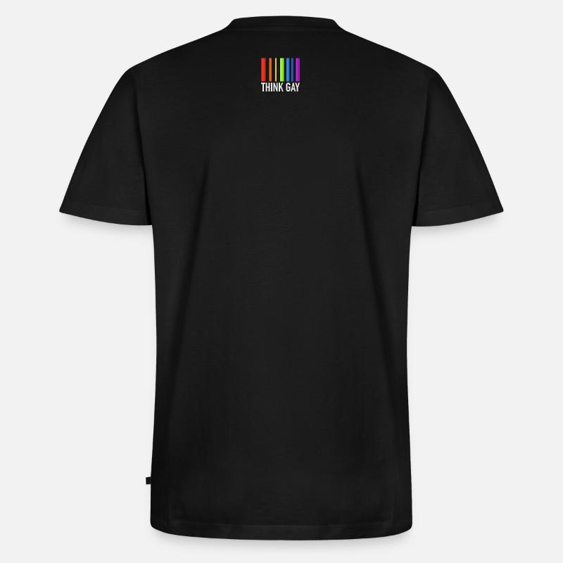 Denken Sie schwul - Männer Premium Bio T-Shirt mit V-Ausschnitt - Schwarz